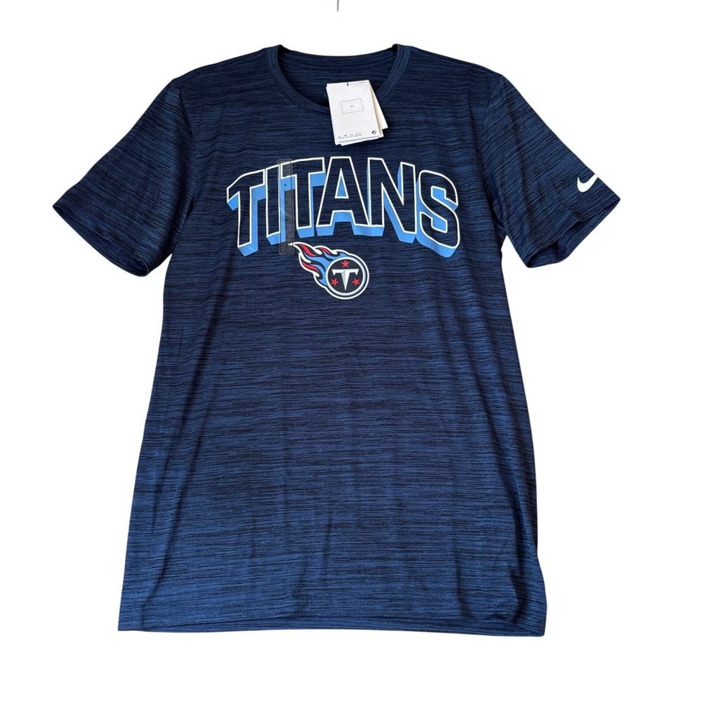 Nike Tennessee Titans Shirt Mens Blue Dri-FIT Heathered Graphic Tee SIZE Small
